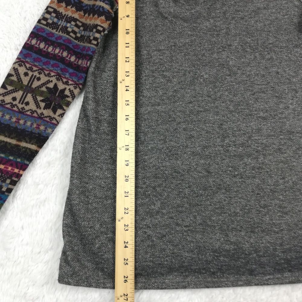 12pm Mon Ami Womens Sweater Cowl Neck Aztec Print‎ Colorblock Gray Multicolor S - Picture 3 of 11